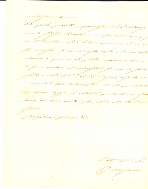 1852 NAPOLI Invio Luigi DE PASCALE al Ministero dell'Interno *Prefilatelica