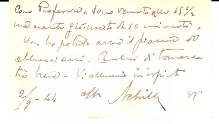 1944 NAPOLI Ing. Achille GILIBERTI biglietto da visita *Autografo