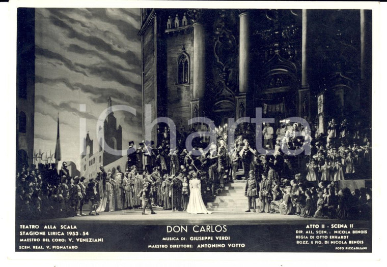1953 MILANO Teatro alla SCALA Opera Don Carlos Otto ERHARDT *Foto seriale