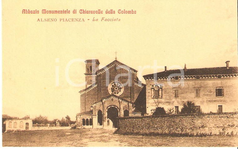 1920 ca ALSENO (PC) Facciata Abbazia Monumentale CHIARAVALLE *Cartolina FP NV