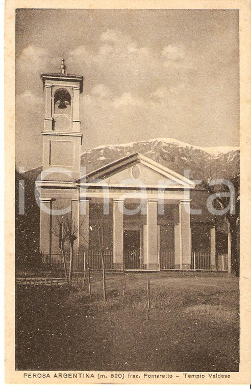 1930 ca PEROSA ARGENTINA (TO) Tempio VALDESE *Cartolina FP NV