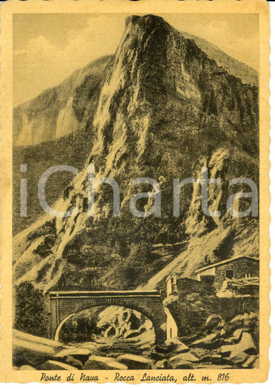 1943 PONTE DI NAVA - Frazione ORMEA (CN) Veduta della ROCCA LANCIATA *FG VG