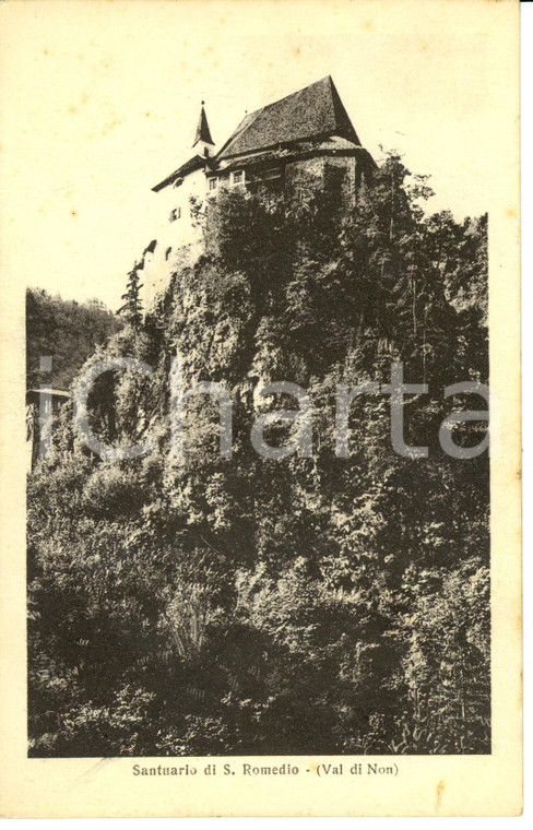 1930 ca COREDO (TN) Veduta del Santuario di SAN ROMEDIO *Cartolina FP NV