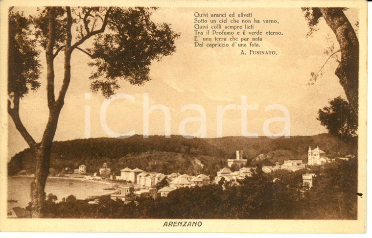 1927 ARENZANO (GE) Scorcio panoramico con villa NEGROTTO CAMBIASO *FP VG