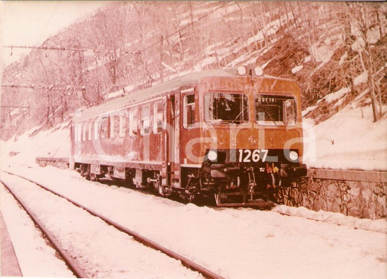 1975 ca SWEDEN Statens Jarnvag SJ Locomotiva 1267 tra la neve *Fotografia