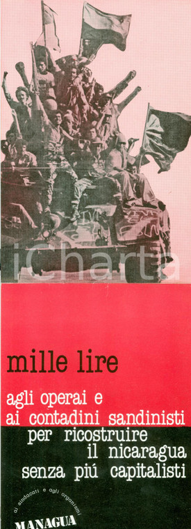 1980 LEGA SOCIALISTA RIVOLUZIONARIA Mille lire per sandinisti in NICARAGUA