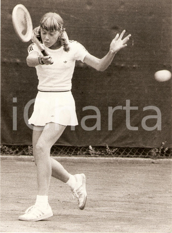 1980 ca TENNIS Lilian DRESCHER KELAIDIS durante allenamento ADIDAS *Fotografia