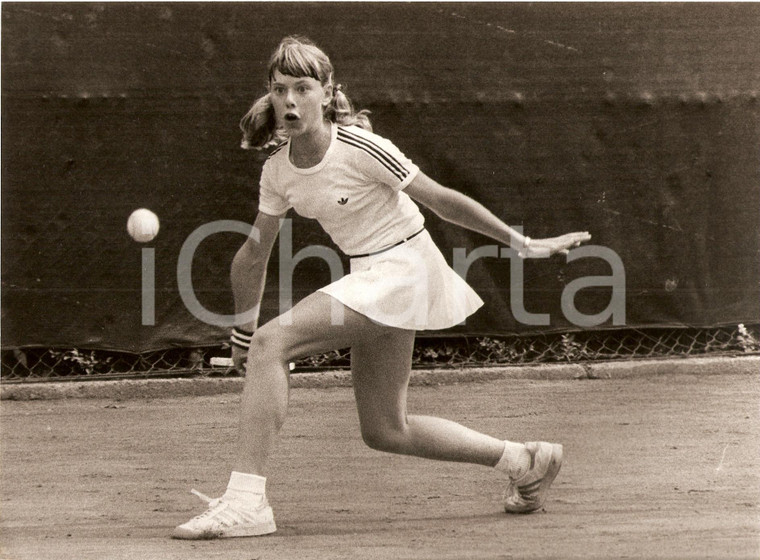 1980 ca SVIZZERA Tennis Allenamento di Lilian DRESCHER KELAIDIS *Fotografia