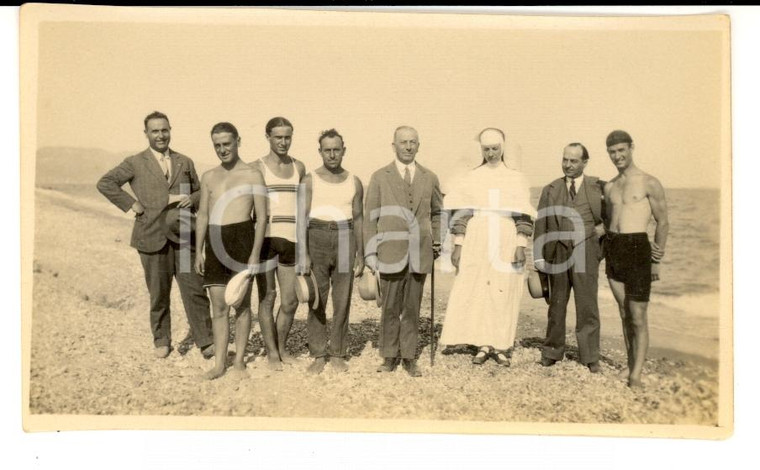 1929 LOANO (SV) Podestà ALESSANDRIA Luigi VACCARI con suora in colonia *Foto