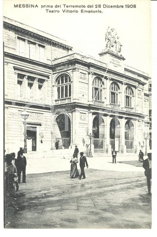 1910 MESSINA Teatro VITTORIO EMANUELE prima del TERREMOTO 1908 Cartolina FP NV