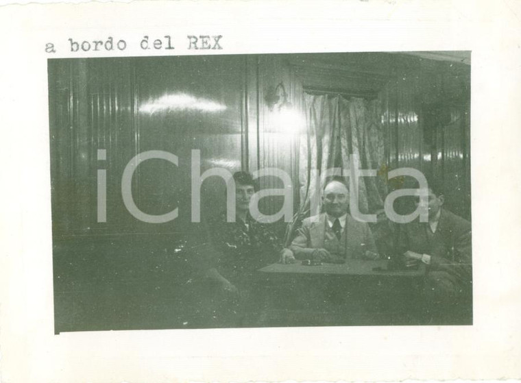 1937 NAPOLI A bordo del transatlantico REX per NEW YORK *Fotografia cm 11 x 8