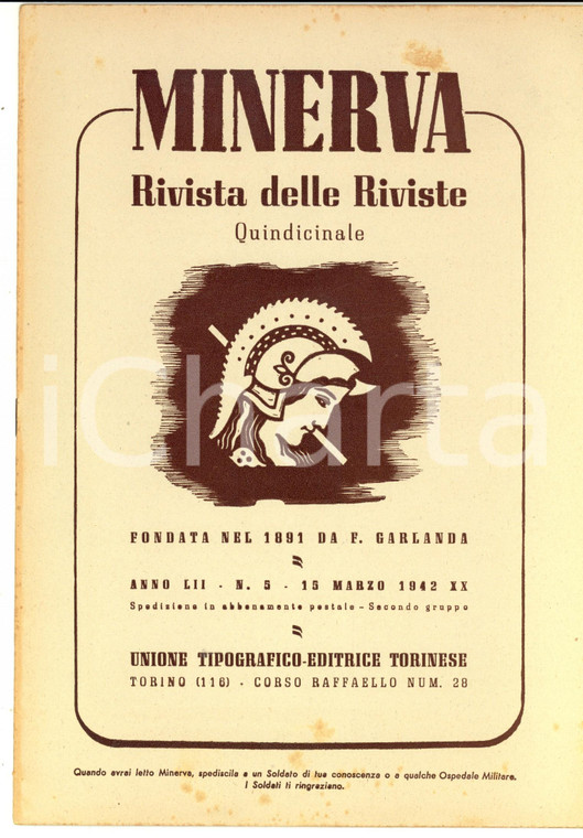 1942 MINERVA Rivista delle Riviste - L'aeroplano a reazione *Anno LII n° 5