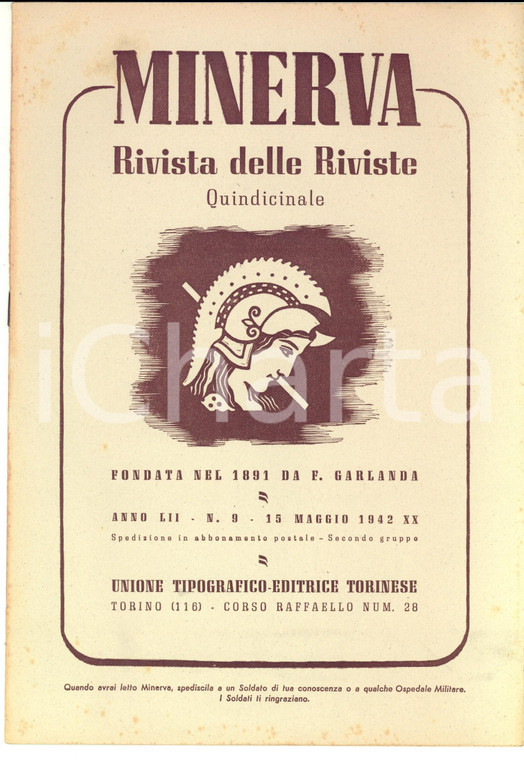 1942 MINERVA Rivista delle Riviste - Gli eroi di Gondar *Anno LII n° 9