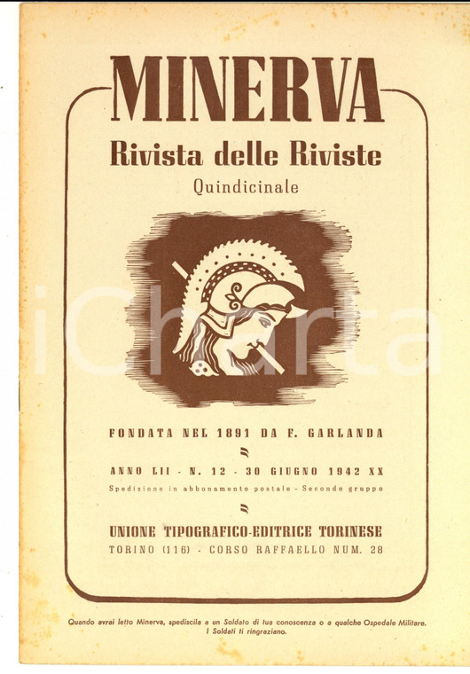1942 MINERVA Rivista delle Riviste - Il maresciallo PETAIN *Anno LII n°12