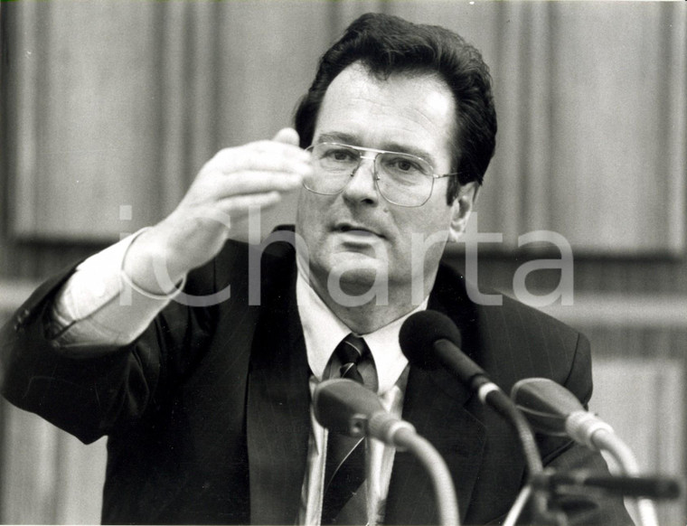 1991 BERLIN Klaus KINKEL ministro della Giustizia in conferenza stampa *Foto 1