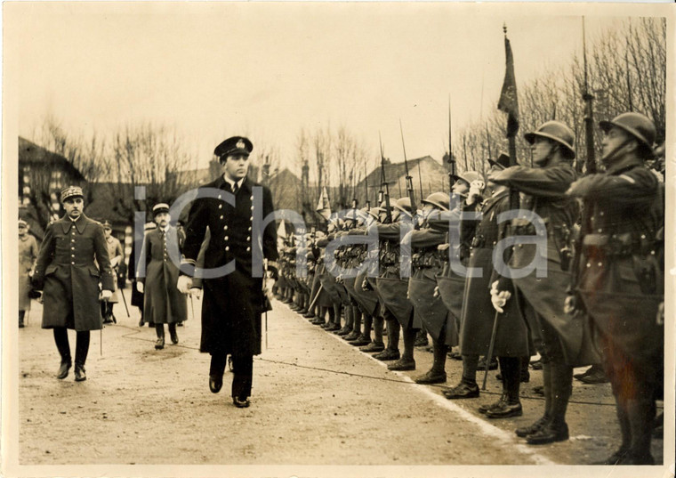 1938 PARIS Bertil di SVEZIA passa in rivista Compagnia d'onore 4° FANTERIA *Foto