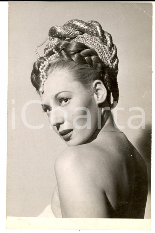1955 ca PARIS Tilda THAMAR atomica argentina con parrucca di scena *Foto 12x17