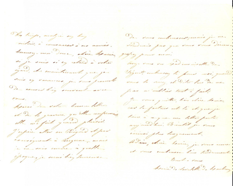 1900 AQUITAINE (France) Lettre Marie de LAVALETTE DE MONBRUN *Autographe