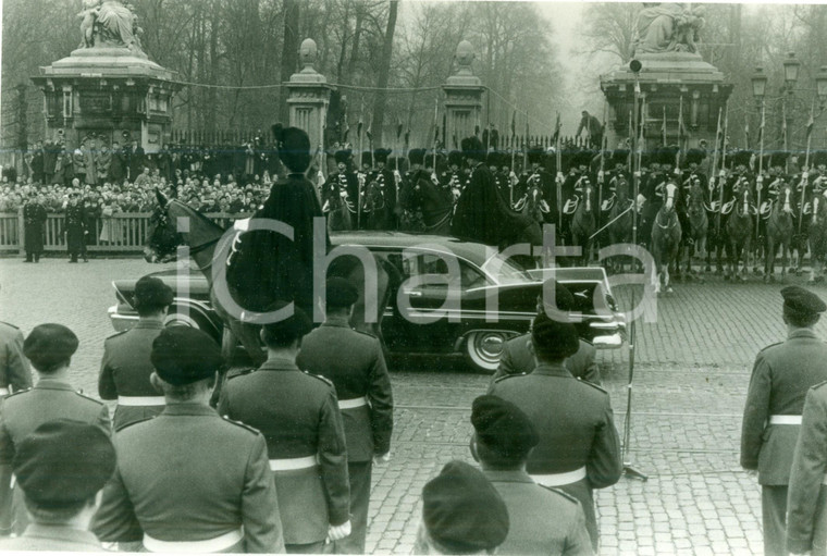 1960 BRUXELLES Corteo a cavallo matrimonio Baldovino I Fabiola del BELGIO *Foto