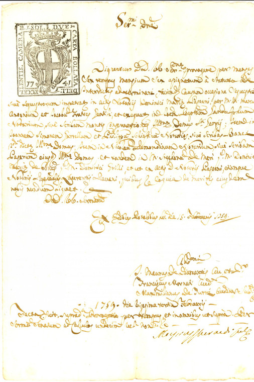 1759 GENOVA Proroga istanza sequestro marchesi GENTILE contro Domenico GRILLO