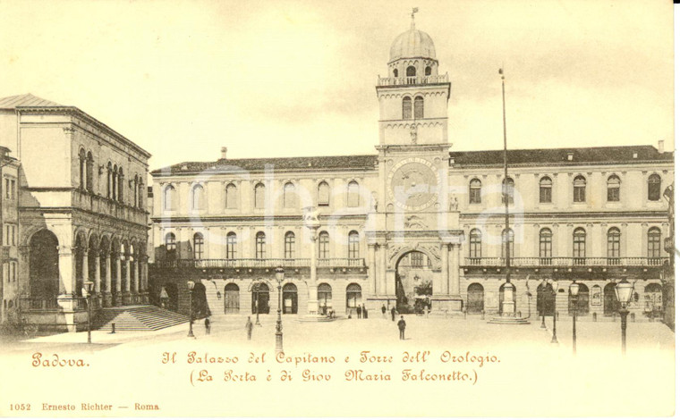 1900 ca PADOVA Palazzo del Capitano e torre dell'orologio *Cartolina FP NV