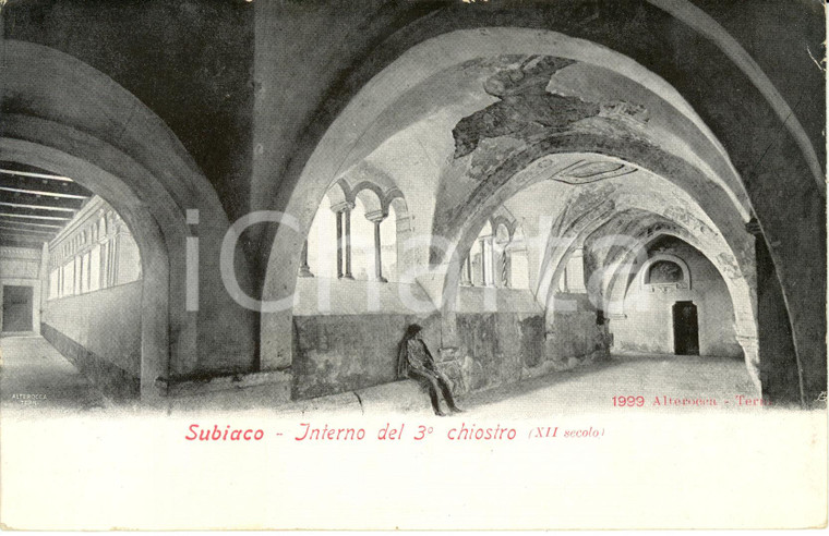 1915 ca SUBIACO (RM) Interno terzo chiostro monastero SANTA SCOLASTICA *FP NV
