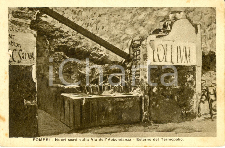 1930 ca POMPEI (NA) Esterno del TERMOPOLIO via dell'ABBONDANZA Cartolina FP NV