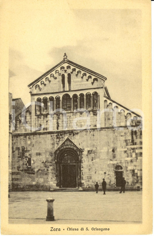 1920 ca ZARA (CR) Facciata chiesa di SAN GRISOGONO *Cartolina ANIMATA FP NV