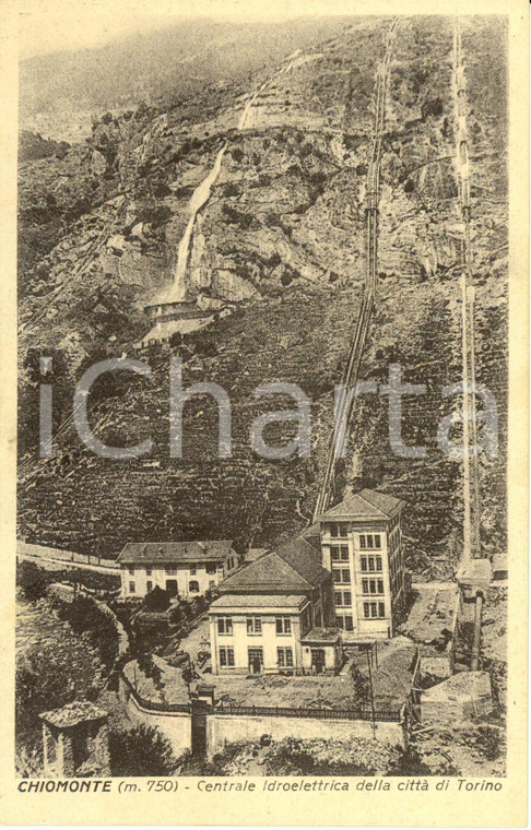 1935 ca CHIOMONTE (TO) Veduta della Centrale Idroelettrica *Cartolina FP NV