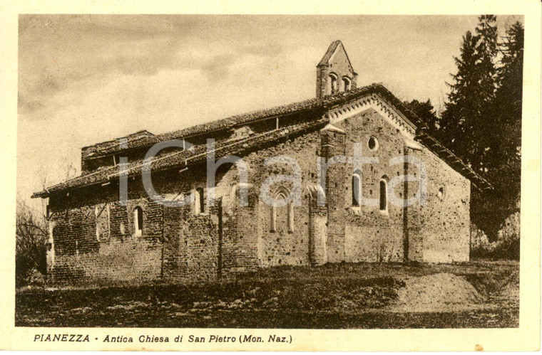 1940 ca PIANEZZA (TO) L'antica pieve di SAN PIETRO *Cartolina FP NV