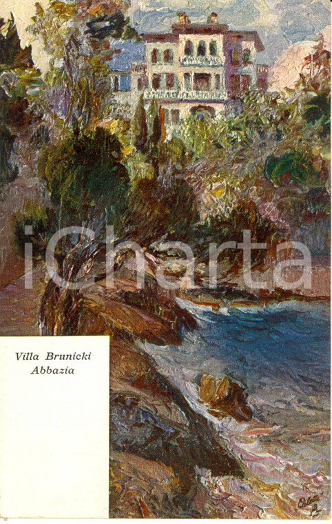 1910 ca ABBAZIA (CROAZIA) Veduta della villa BRUNICKI *Cartolina FP NV