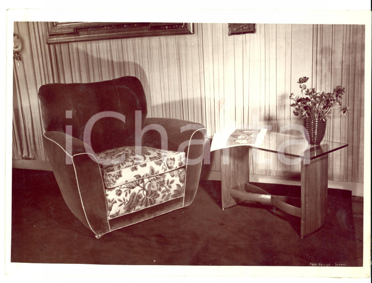 1950 SEVESO Mobili Fratelli BARNI Salotto con poltrona velluto Foto MODERNARIATO