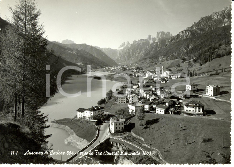 1966 AURONZO DI CADORE (BL) Panorama verso tre cime di LAVAREDO *Cartolina FG VG