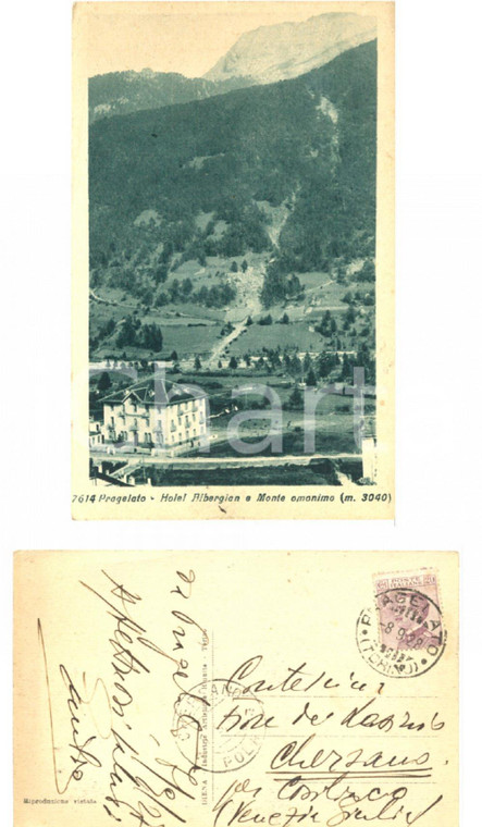 1928 PRAGELATO (TO) Emilio VON MOLARI a Fiore LASINIO *Autografo su cartolina