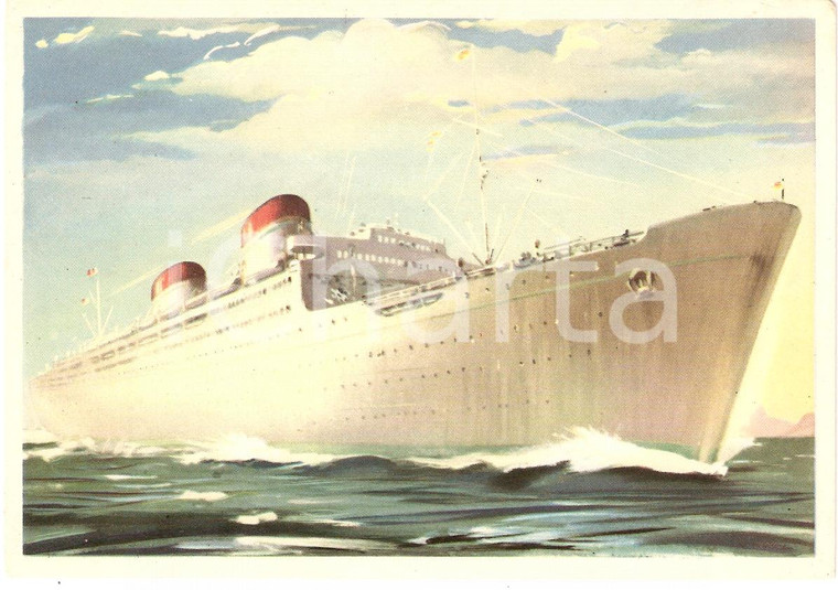 1950 ca MARINA Turbonave CONTE BIANCAMANO Società Navigazione ITALIA *Cartolina