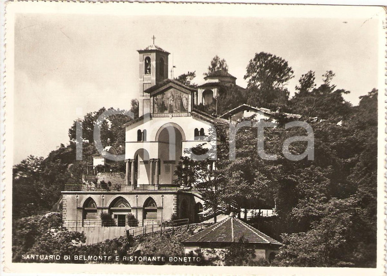1957 VALPERGA (TO) Santuario di BELMONTE e ristorante BONETTO *Cartolina FG VG