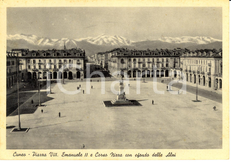 1940 CUNEO Piazza VITTORIO EMANUELE II e corso NIZZA *Cartolina ANIMATA FG VG