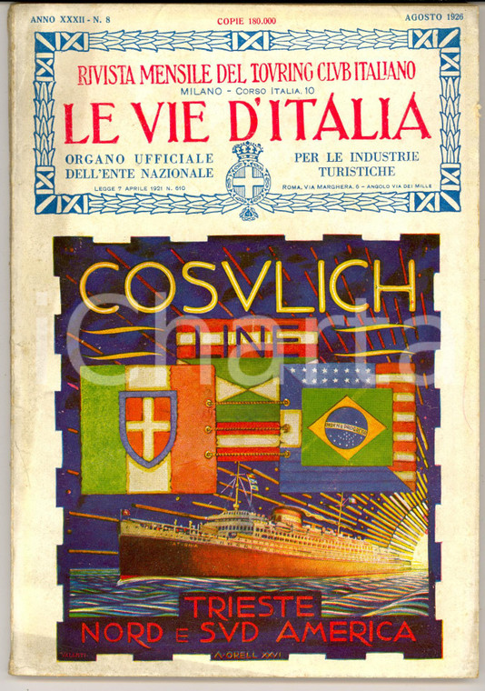 1926 LE VIE D'ITALIA TCI Viaggio del Touring in CALABRIA *Anno XXXII n°8