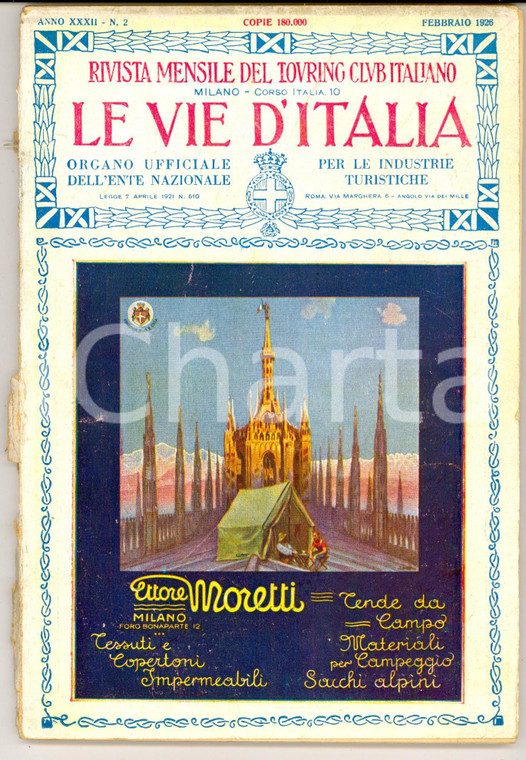 1926 LE VIE D'ITALIA TCI La villa di STRA' *Rivista anno XXXII n°2