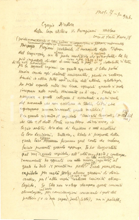 1946 MILANO Paolo Ettore SANTANGELO presenta la sua opera all'editore BOMPIANI