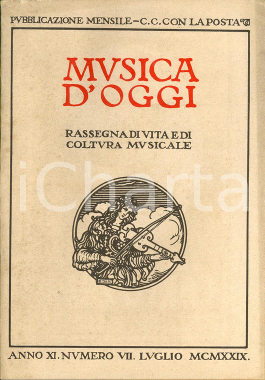 1929 MUSICA D'OGGI Centenario del GUGLIELMO TELL *Rivista musicale Anno XI n° 7
