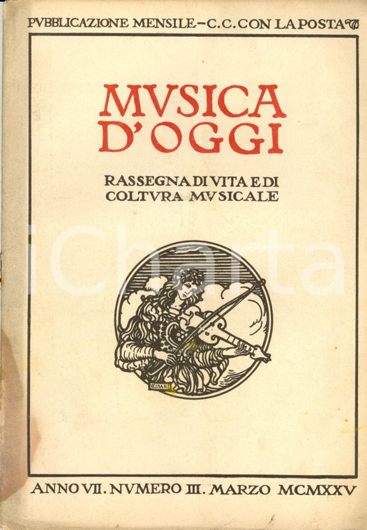 1925 MUSICA D'OGGI Gioachino ROSSINI e il leitmotiv *Anno VII n°3 DANNEGGIATA