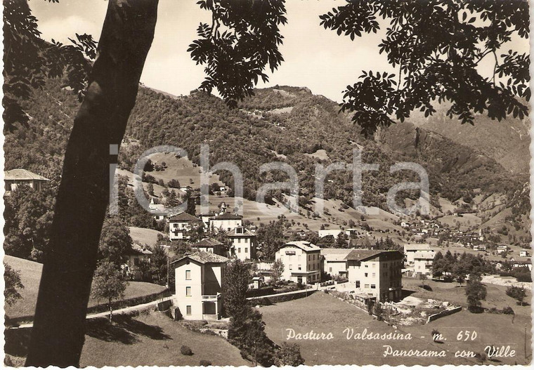 1956 PASTURO (LC) Panorama con Ville VALSASSINA *Cartolina FG VG