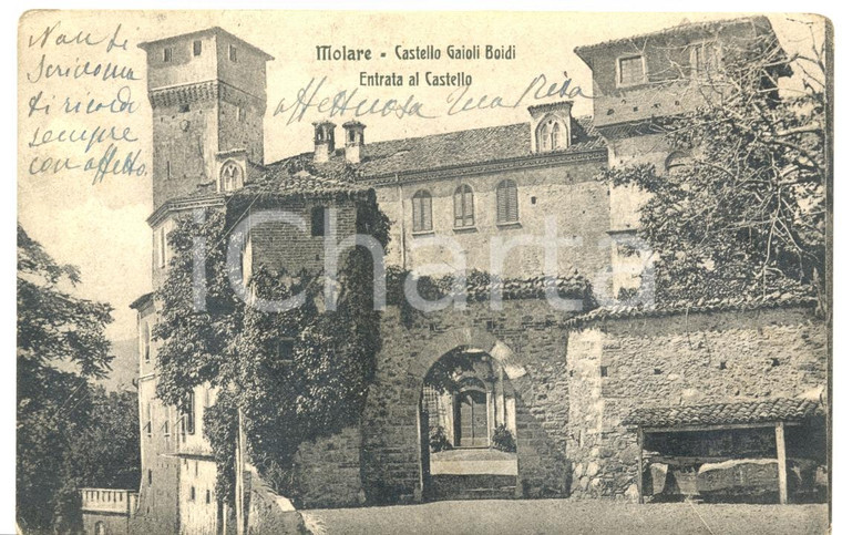 1930 MOLARE (AL) Castello GAIOLI BOIDI *Cartolina postale FP VG
