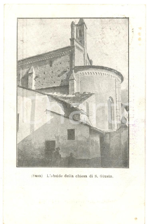 1901 SUSA (TO) Abside Chiesa di SAN GIUSTO *Cartolina postale FP VG