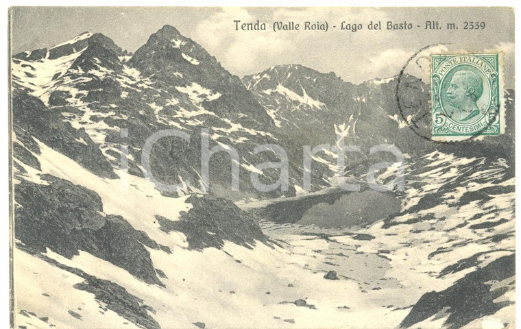 1909 COLLE DI TENDA (CN) Lago del BASTO in VALLE ROIA *Cartolina postale FP VG