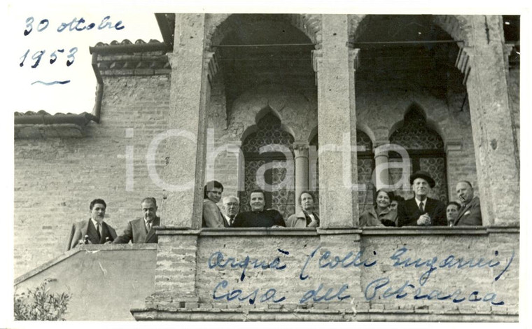 1953 ARQUA' (PD) Balcone abitazione PETRARCA *Fotografia d'epoca ANIMATA FP VG