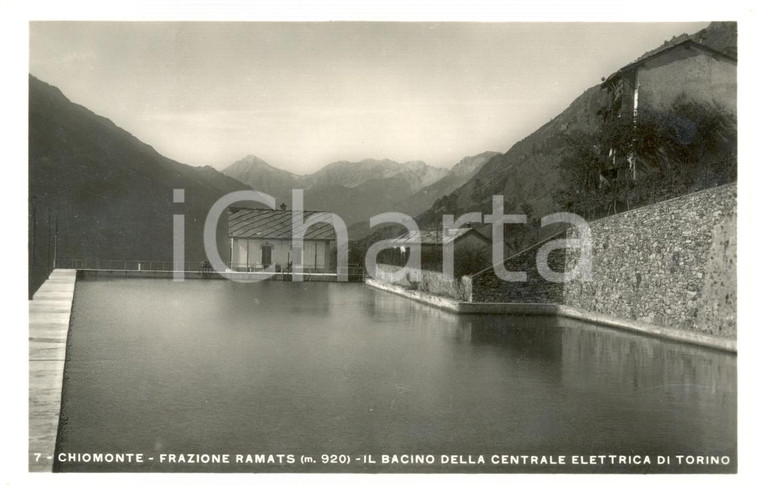 1941 CHIOMONTE (TO) Bacino Centrale elettrica frazione RAMATS Cartolina FP NV