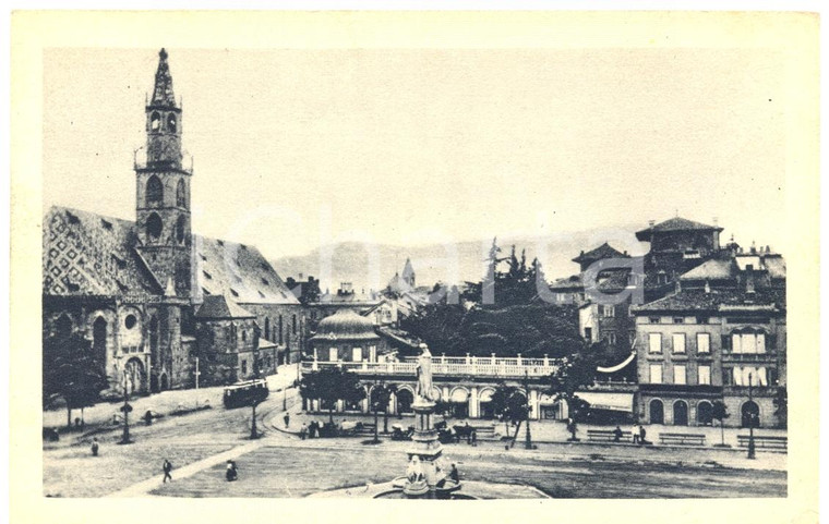 1931 BOLZANO Piazza VITTORIO EMANUELE III *Cartolina postale FP VG ANIMATA