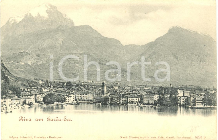 1900 ca RIVA DEL GARDA (TN) Veduta panoramica del lago *Cartolina FP NV